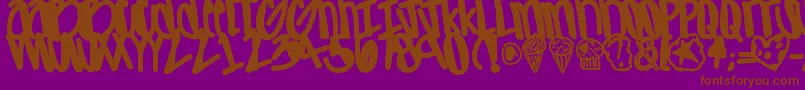 フォントApreciated – 紫色の背景に茶色のフォント