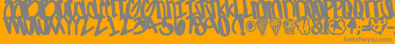 Apreciated-fontti – harmaat kirjasimet oranssilla taustalla