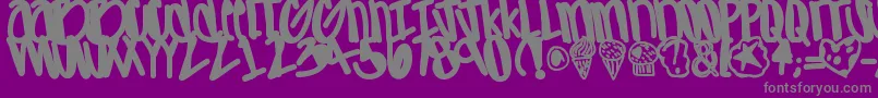 Apreciated-Schriftart – Graue Schriften auf violettem Hintergrund