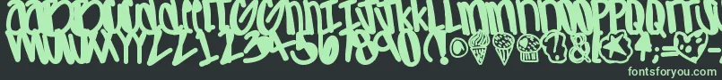 フォントApreciated – 黒い背景に緑の文字