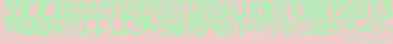 フォントApreciated – ピンクの背景に緑の文字