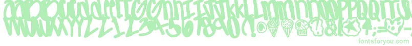 フォントApreciated – 白い背景に緑のフォント