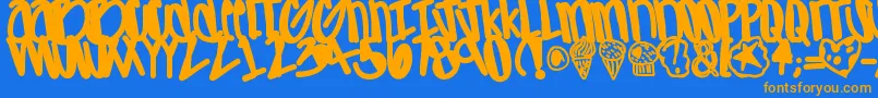Шрифт Apreciated – оранжевые шрифты на синем фоне