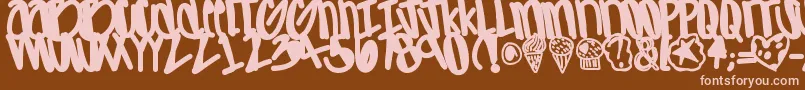 フォントApreciated – 茶色の背景にピンクのフォント