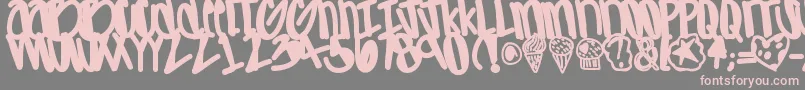 フォントApreciated – 灰色の背景にピンクのフォント
