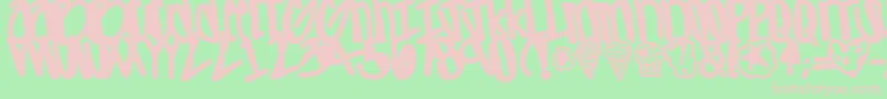 フォントApreciated – 緑の背景にピンクのフォント
