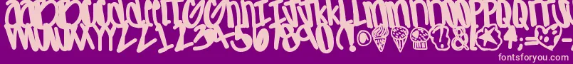 Apreciated-fontti – vaaleanpunaiset fontit violetilla taustalla