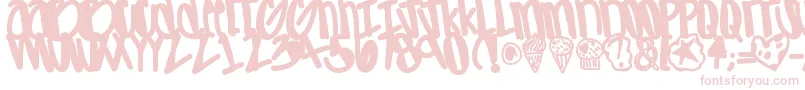 フォントApreciated – 白い背景にピンクのフォント