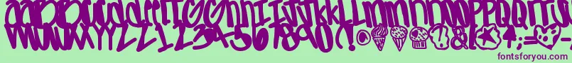 Apreciated-fontti – violetit fontit vihreällä taustalla