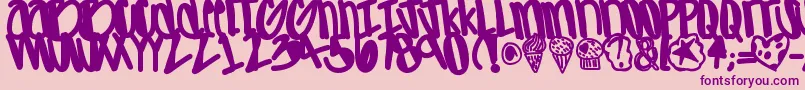 フォントApreciated – ピンクの背景に紫のフォント