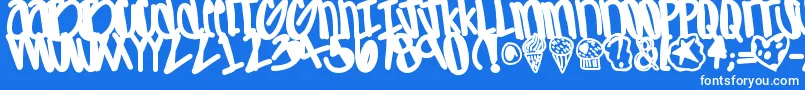 フォントApreciated – 青い背景に白い文字