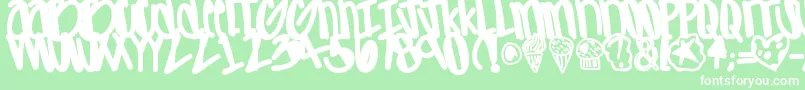 フォントApreciated – 緑の背景に白い文字