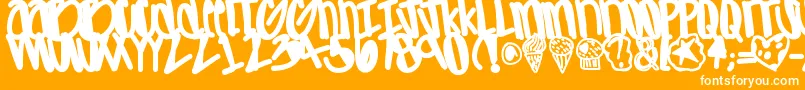 フォントApreciated – オレンジの背景に白い文字