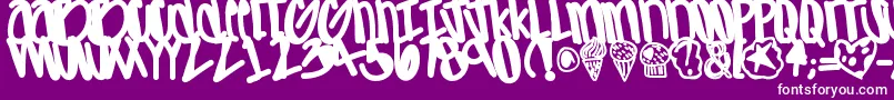 フォントApreciated – 紫の背景に白い文字