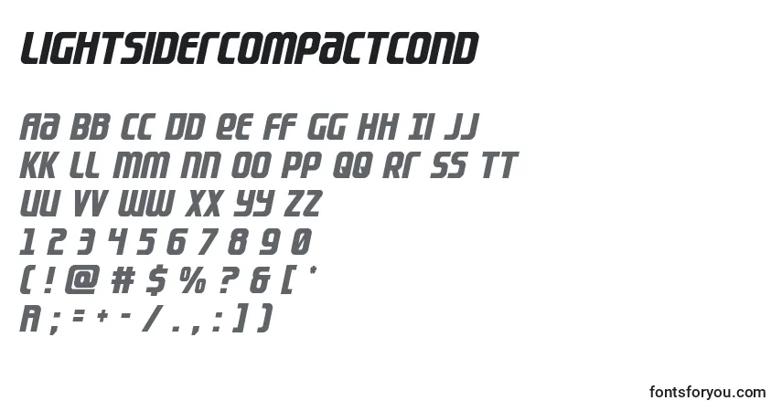 Шрифт Lightsidercompactcond – алфавит, цифры, специальные символы