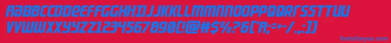 Lightsidercompactcond Font – Blue Fonts on Red Background