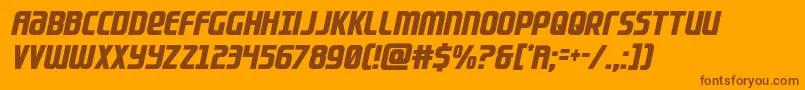 Lightsidercompactcond-Schriftart – Braune Schriften auf orangefarbenem Hintergrund