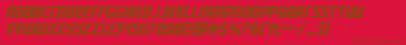 Lightsidercompactcond-Schriftart – Braune Schriften auf rotem Hintergrund