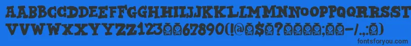 DkBadMedicine Font – Black Fonts on Blue Background