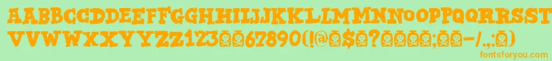 DkBadMedicine Font – Orange Fonts on Green Background