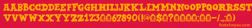 DkBadMedicine Font – Orange Fonts on Red Background