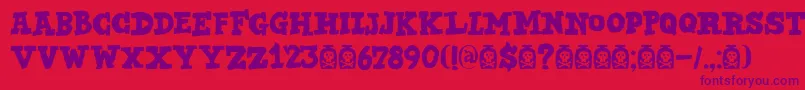 DkBadMedicine Font – Purple Fonts on Red Background