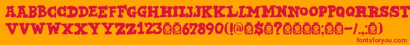 DkBadMedicine Font – Red Fonts on Orange Background