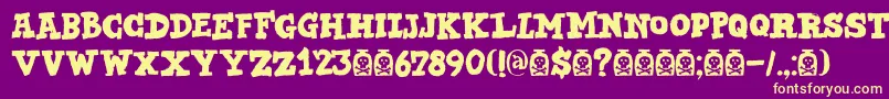 DkBadMedicine Font – Yellow Fonts on Purple Background