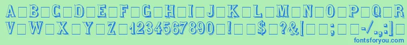 SaloonDisplayCapsSsi Font – Blue Fonts on Green Background