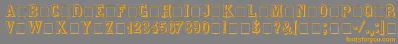 Шрифт SaloonDisplayCapsSsi – оранжевые шрифты на сером фоне