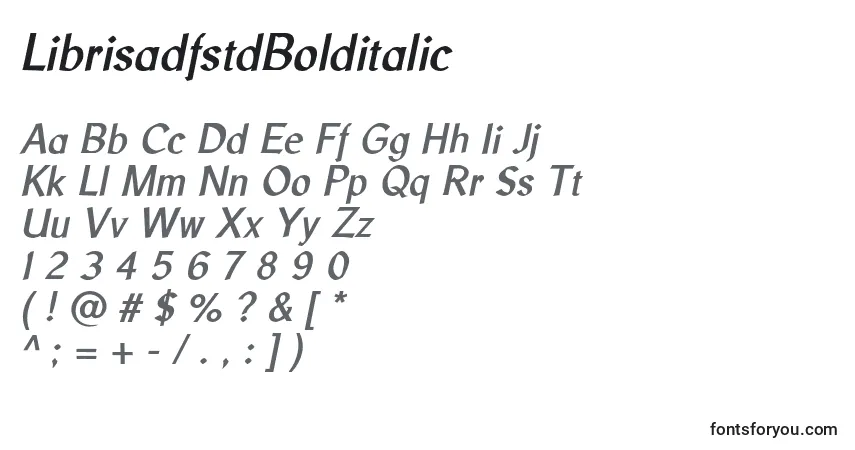 Czcionka LibrisadfstdBolditalic – alfabet, cyfry, specjalne znaki