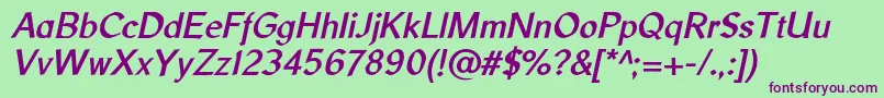 LibrisadfstdBolditalic Font – Purple Fonts on Green Background