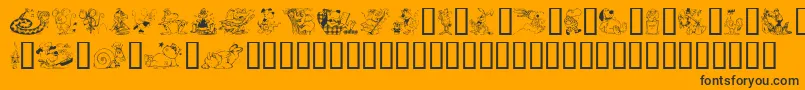 Fonte KrazyKritters – fontes pretas em um fundo laranja
