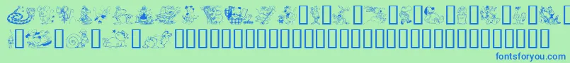 KrazyKritters Font – Blue Fonts on Green Background