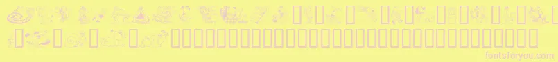 KrazyKritters Font – Pink Fonts on Yellow Background