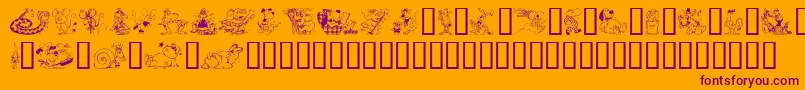 KrazyKritters Font – Purple Fonts on Orange Background