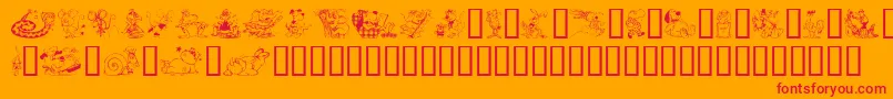 KrazyKritters Font – Red Fonts on Orange Background