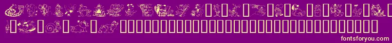 KrazyKritters Font – Yellow Fonts on Purple Background