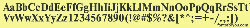 Tmsdlbd-Schriftart – Schwarze Schriften auf gelbem Hintergrund