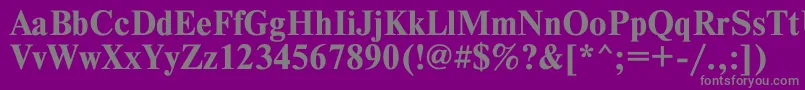 フォントTmsdlbd – 紫の背景に灰色の文字