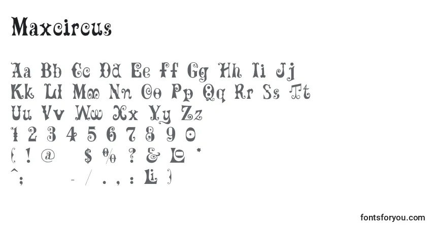 A fonte Maxcircus – alfabeto, números, caracteres especiais