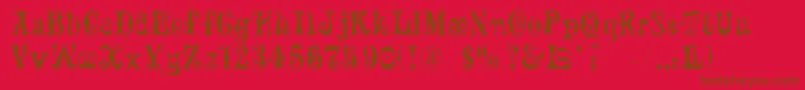 Maxcircus-fontti – ruskeat fontit punaisella taustalla
