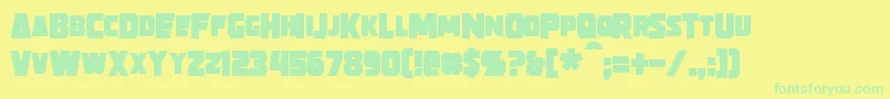 StrongarmBold Font – Green Fonts on Yellow Background