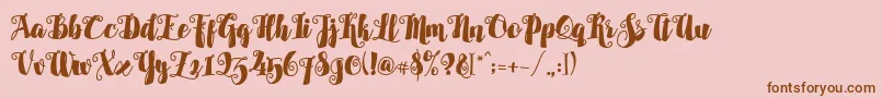 Шрифт AlamarkLiteFree – коричневые шрифты на розовом фоне