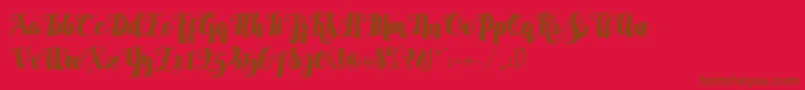 AlamarkLiteFree Font – Brown Fonts on Red Background