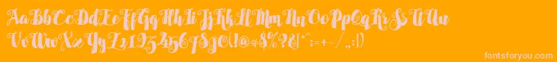 AlamarkLiteFree-Schriftart – Rosa Schriften auf orangefarbenem Hintergrund