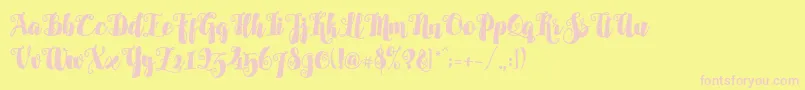 AlamarkLiteFree Font – Pink Fonts on Yellow Background