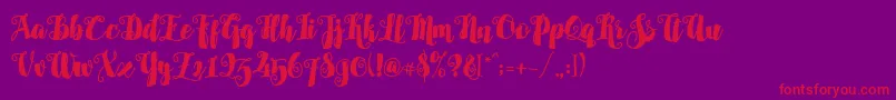 AlamarkLiteFree-fontti – punaiset fontit violetilla taustalla