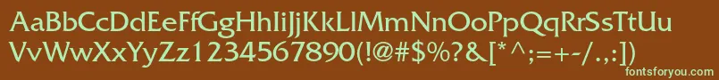 Frizquadratastd Font – Green Fonts on Brown Background