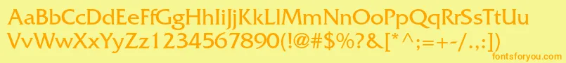 Frizquadratastd Font – Orange Fonts on Yellow Background